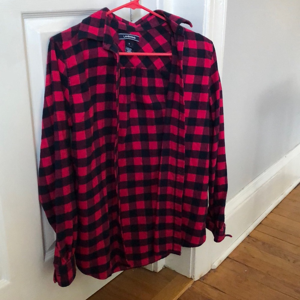 Lands End Top | plaid checkered top | Size 2